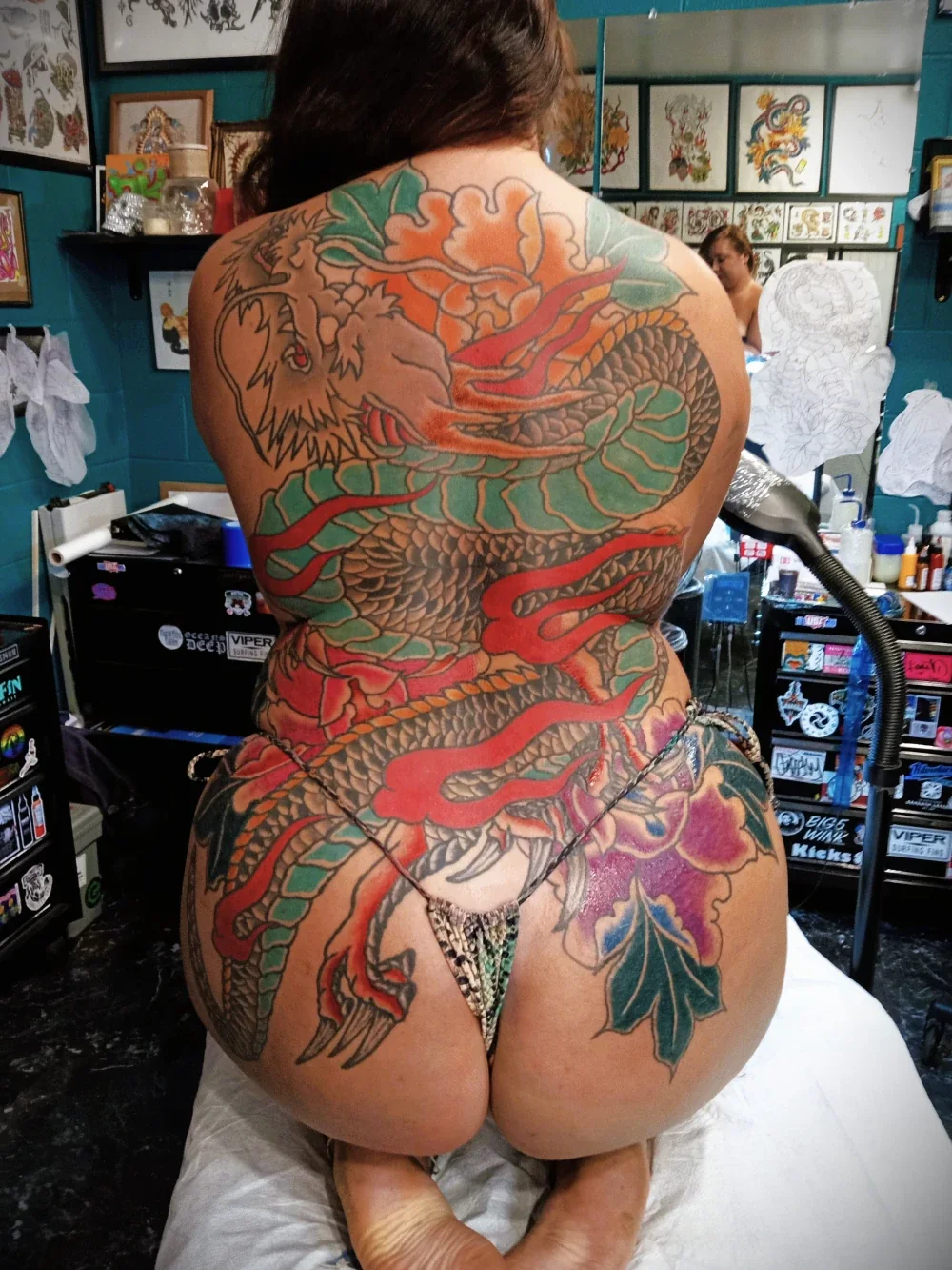 Full back Japanese dragon tattoo